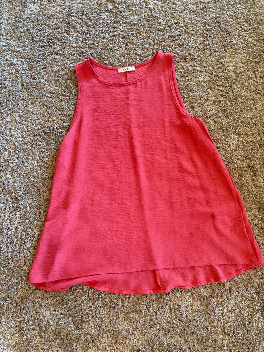 Tres Bien Sleeveless Pink Red Blouse